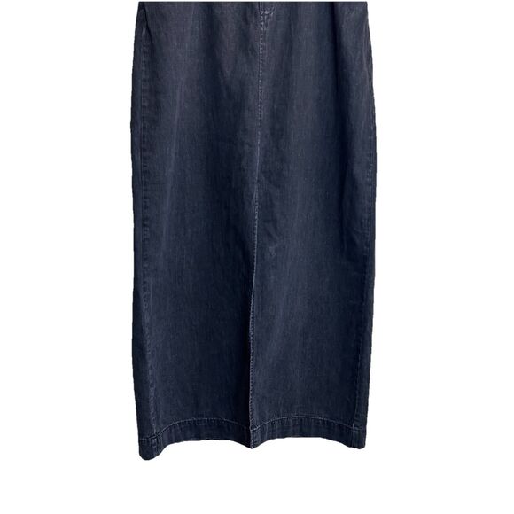 FREE PEOPLE dress Size 4 Black Denim Jean Strapless Midi Western Boho Festival - Picture 4 of 9